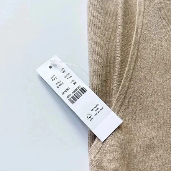 J.Crew Plus Size Tie back halter sweater tank in Heather Almond Size 3X NWT - Picture 3 of 9